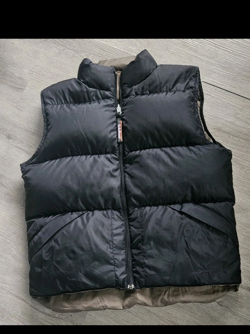 Vintage L.L.Bean Reversible Women's Black Insulated Vest with Logo Patch
